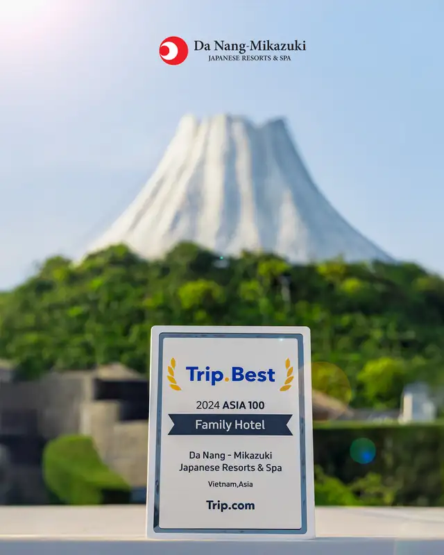 Bảng giải Trip.Best 2024 Asia 100 hạng Family Hotel của Trip.com trao cho Da Nang Mikazuki Japanese Resorts & Spa