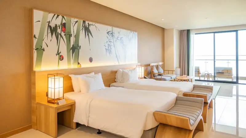 Phòng Premium Deluxe hai giường hướng biển
