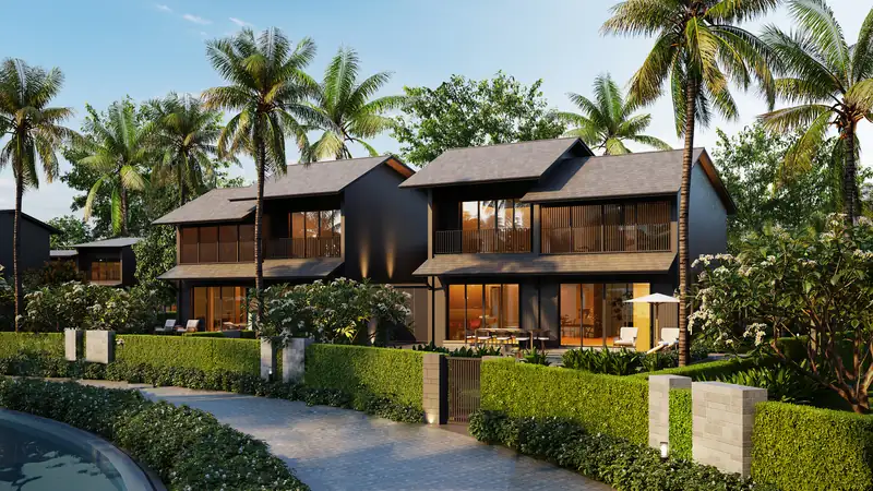 Ảnh phối cảnh ngoại thất villa The Ryokan kiến trúc Nhật tối giản